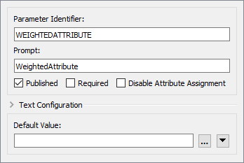 Configuring the WeightedAttribute user parameter.